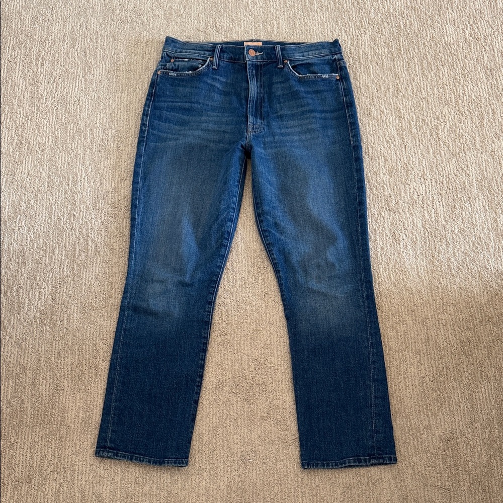 MOTHER  the swooner rascal ankle color: where is the mind?  Straight-Leg Jeans